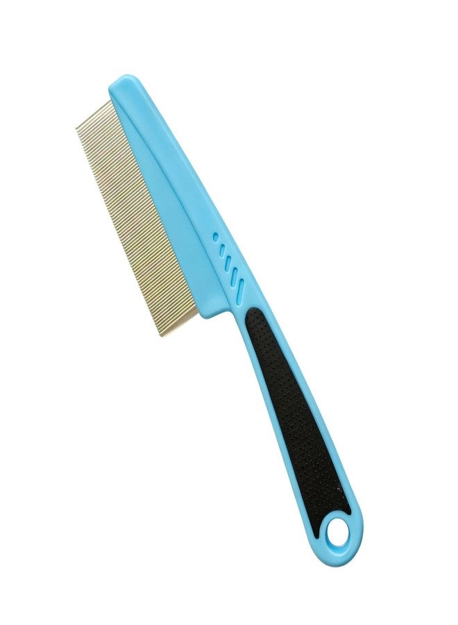 كايي KEAIYYJ- مشط البراغيث للقطط والكلاب، فرشاة القراد للحيوانات الأليفة ذات الأسنان الدقيقة (أسود/أزرق) - Image 2